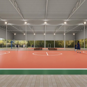 现代篮球场3D模型下载